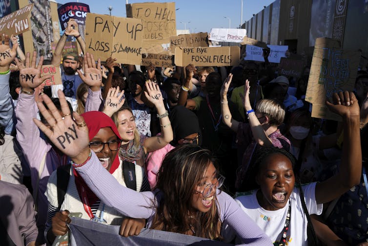 crowd calls for climate action