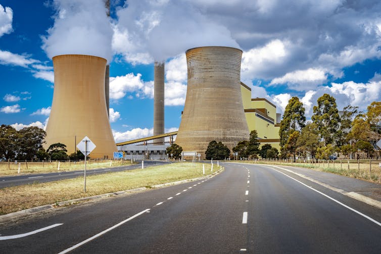 Power station at the end of a road