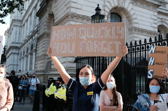 Nurses protesting in London