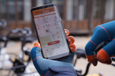 Renting bikes for Gongju's bike-share system is possible through an app.