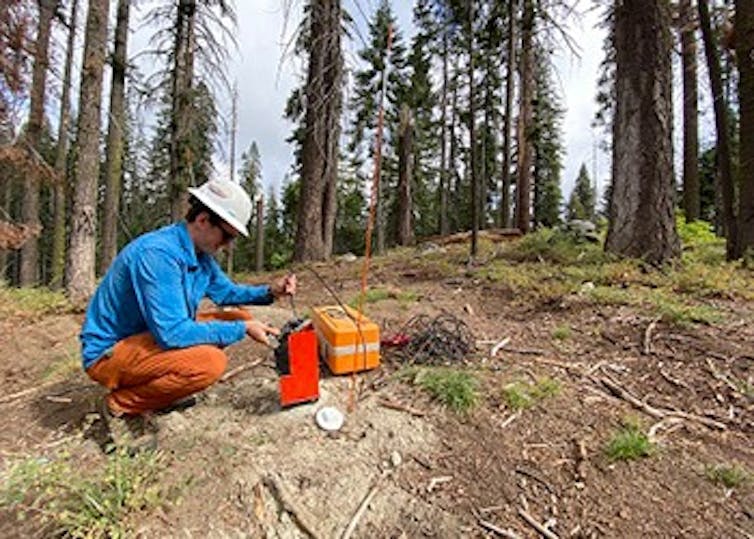 Researcher measures subsurface wetness conditions