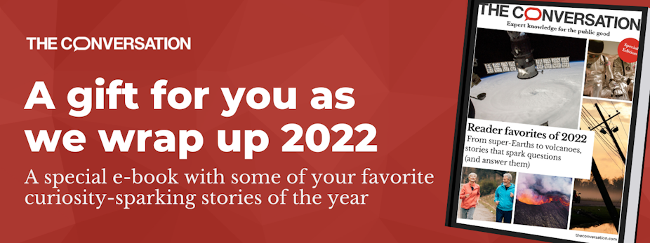 A graphic saying "A gift for you as we wrap up 2022. A special e-book with some of your favorite curiosity-sparking stories of the year