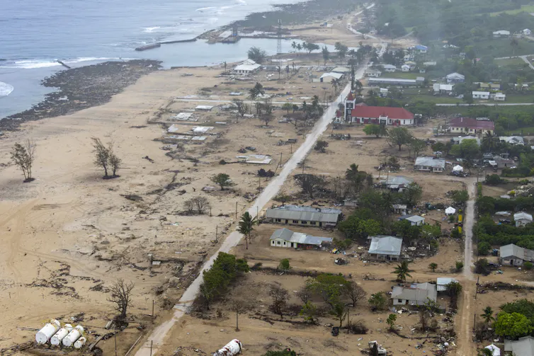 Aftermath of Tonga tsunami