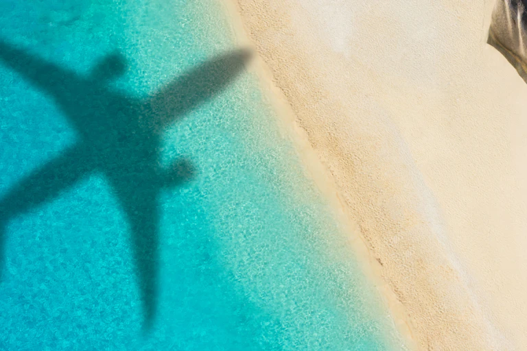 plane shadow island