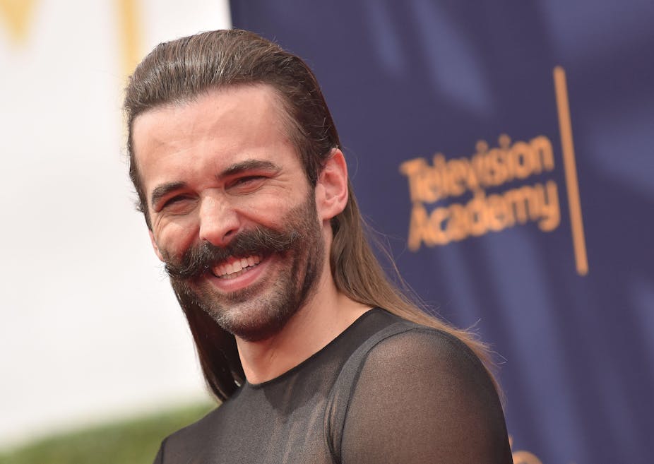 Jonathan Van Ness smiles on the red carpet of the Television Academy.