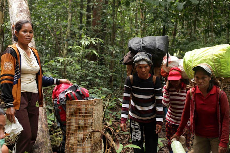 Perempuan penjaga hutan di Taman Nasional Bukit Baka-Bukit Raya, Kalimantan Barat.Reza Septian/IAR Indonesia
