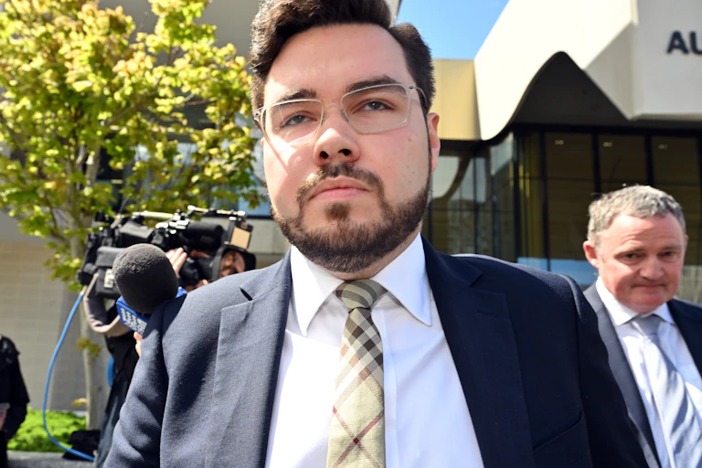 Former Liberal staffer Bruce Lehrmann outside an ACT court