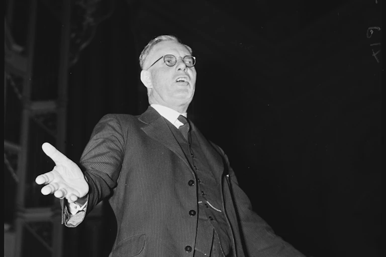 John Curtain giving an oration