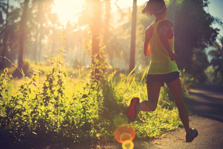 woman jogging in nature