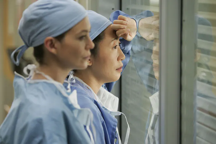 Two actors from the TV show Grey's Anatomy.