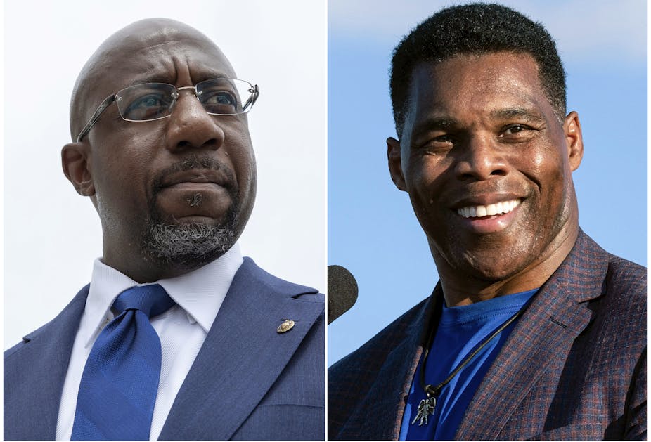 Close-ups of two Black men, one wearing glasses and a tie, and the other wearing a collarless shirt