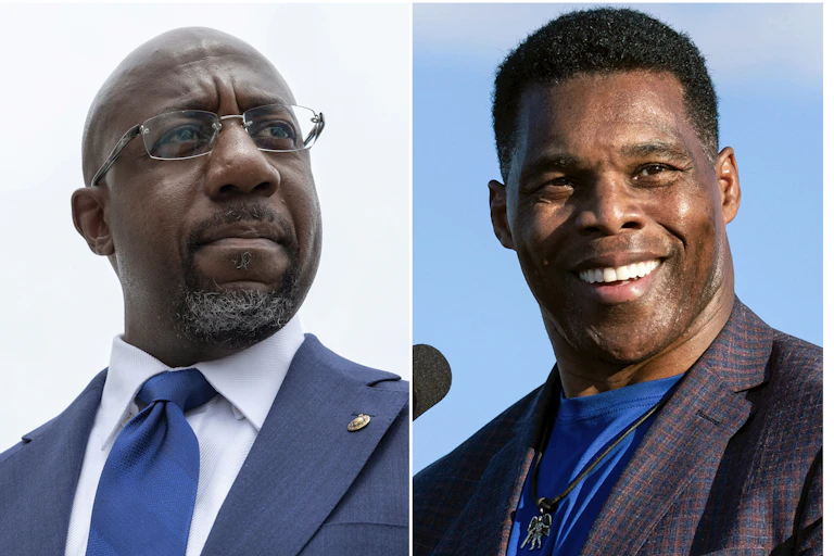 Close-ups of two Black men, one wearing glasses and a tie, and the other wearing a collarless shirt