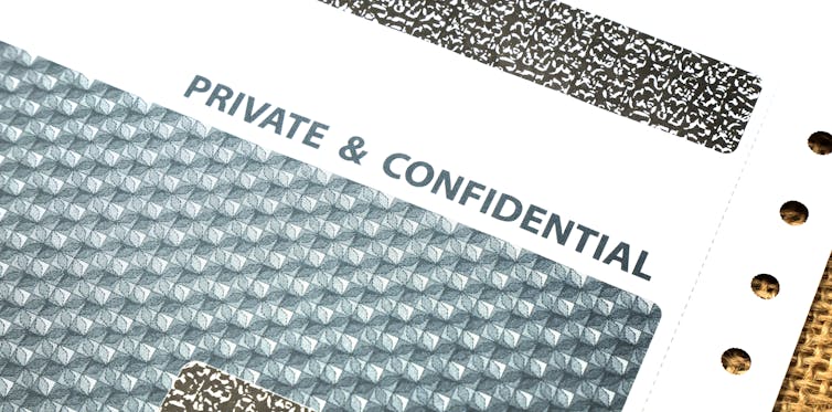 Private and confidential letter