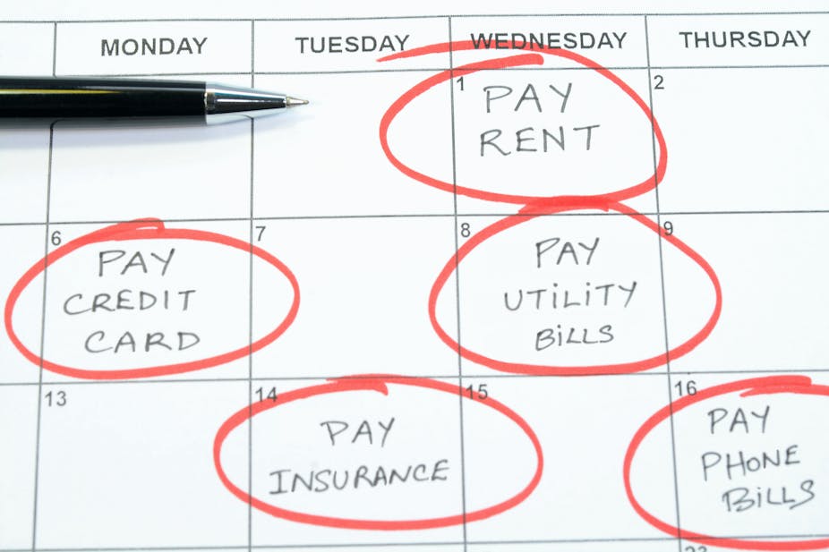 Planning and reminders for paying monthly bills and household expenses