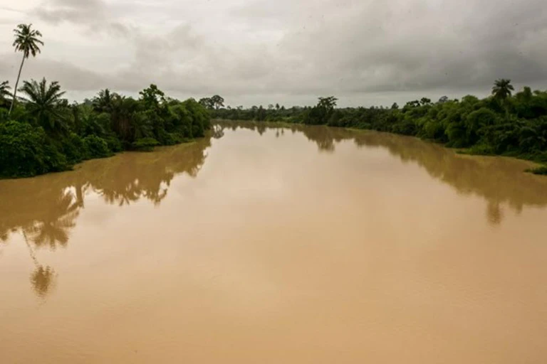 A brown colored river