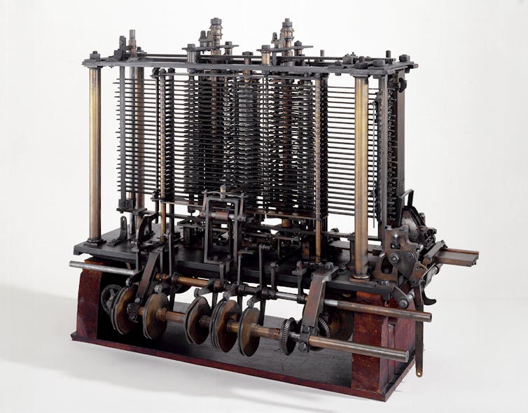 A portion of the Analytical Engine computer designed by Charles Babbage.