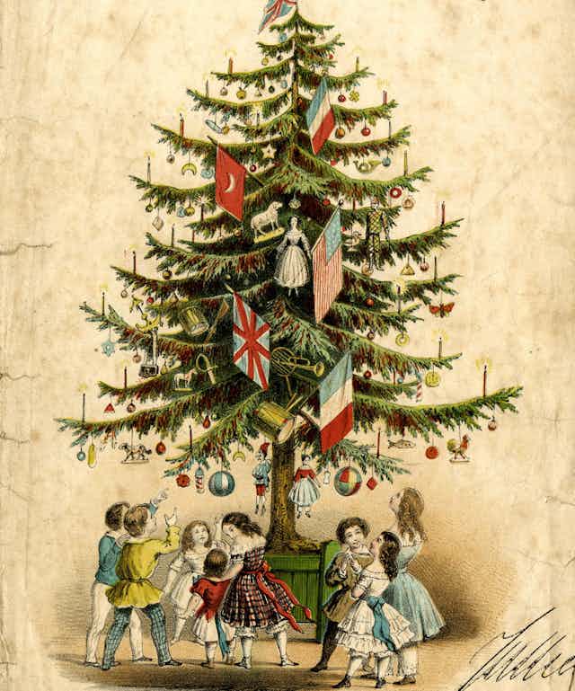 An old drawing of a Christmas Tree