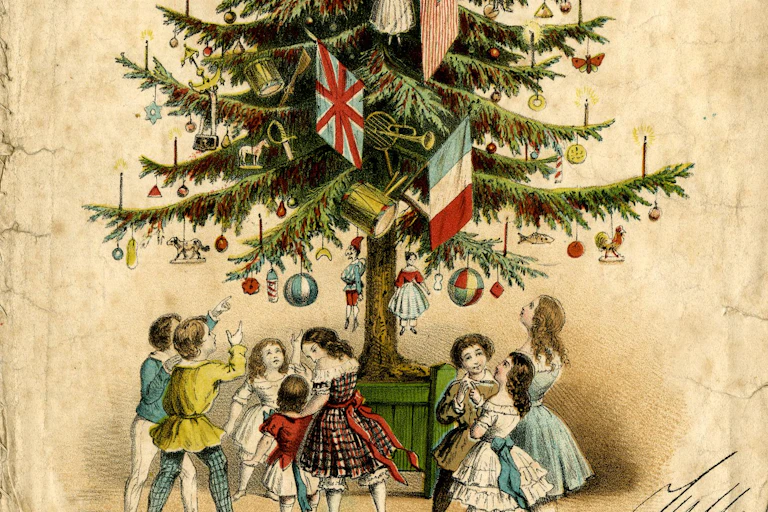 An old drawing of a Christmas Tree