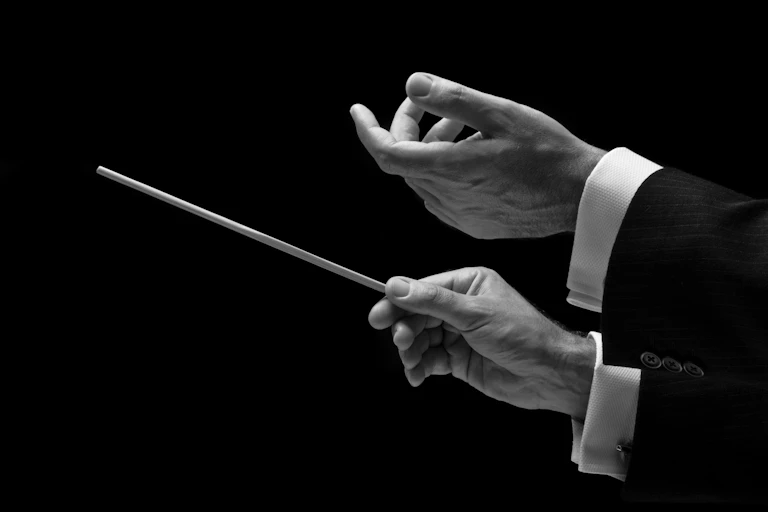 A conductor's hands