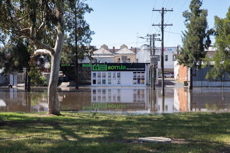 flood around bottle shop