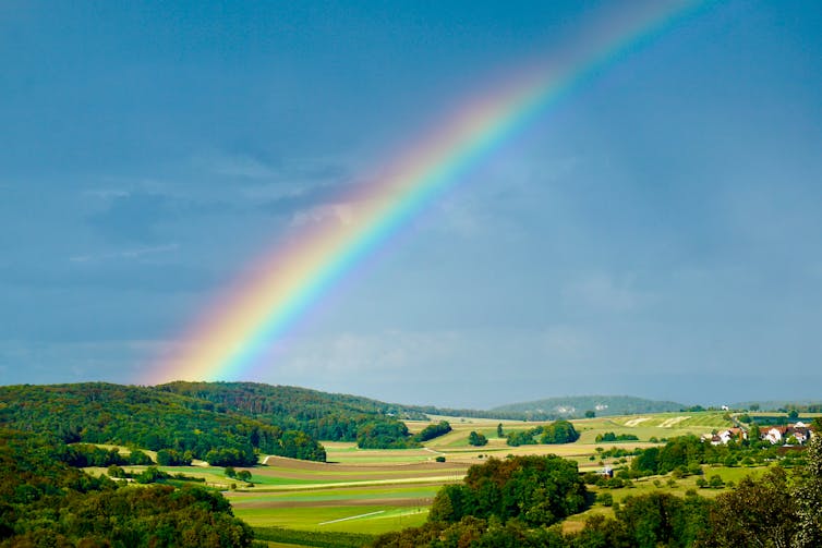 Landscape photo with rainbow