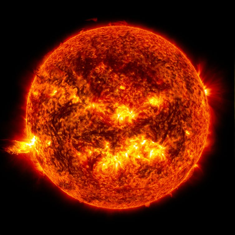 The Sun emitting a solar flare