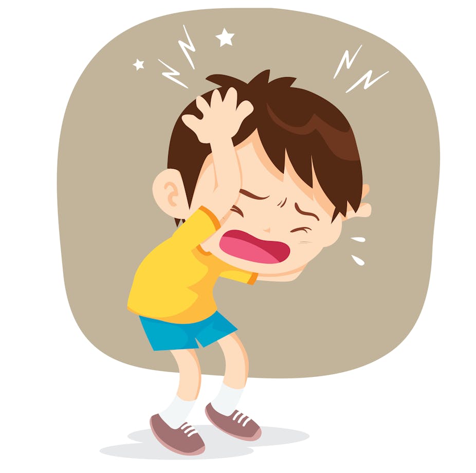 Illustration d'un enfant ayant mal à la tête.