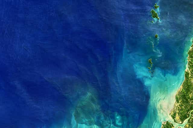 sea and coastline tropics from space