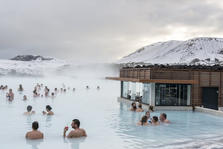 Iceland's Blue Lagoon geothermal spa, about 50 km southwest of Reykjavík.