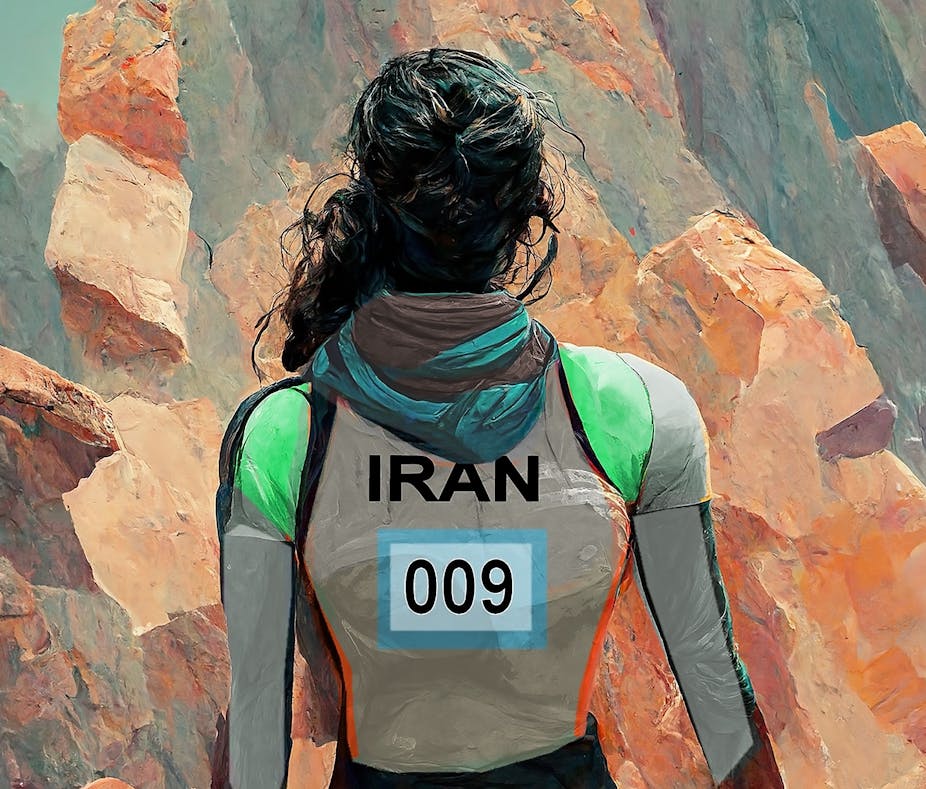 Iranian cilmber Elnaz Rekabi prepares to compete without a headscarf.