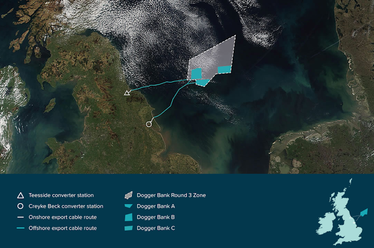 Map of Dogger Bank offshore wind
