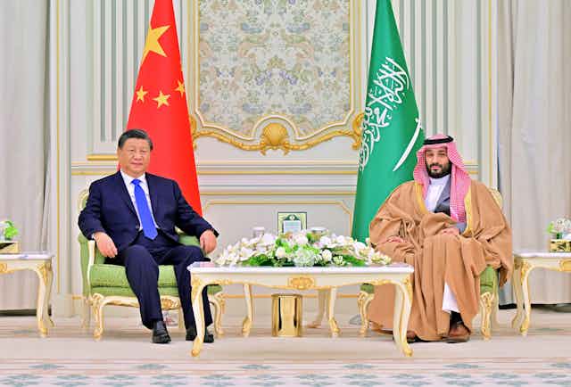 President Xi Jinping with Saudi Crown Prince Mohammed bin Salman Al Saud.