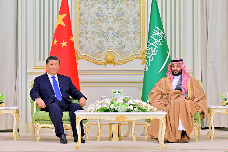 President Xi Jinping with Saudi Crown Prince Mohammed bin Salman Al Saud.