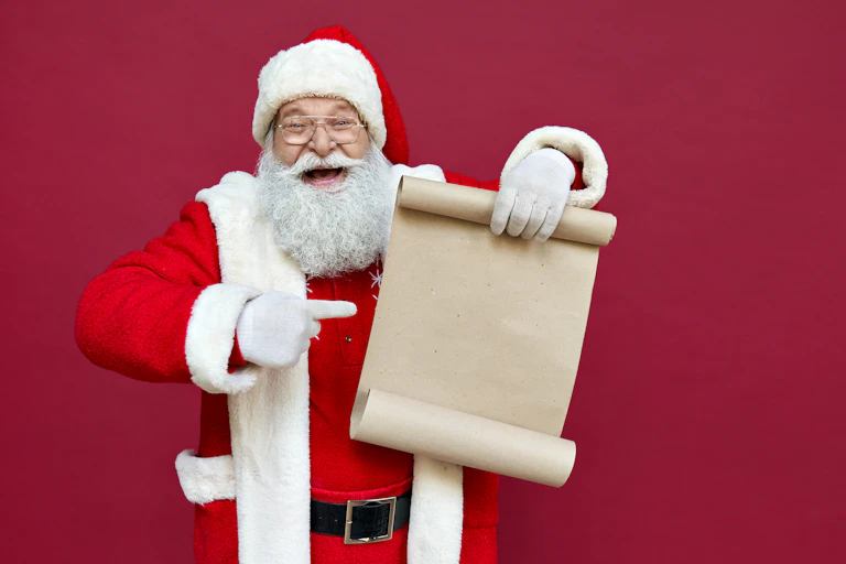 A laughing santa
