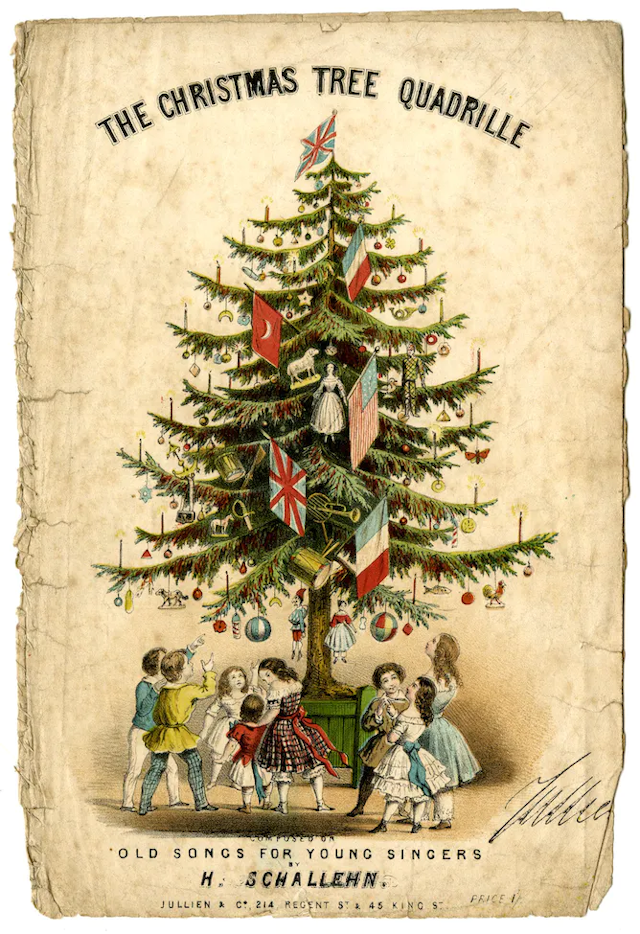 Sebuah gambar tua dari Pohon Natal