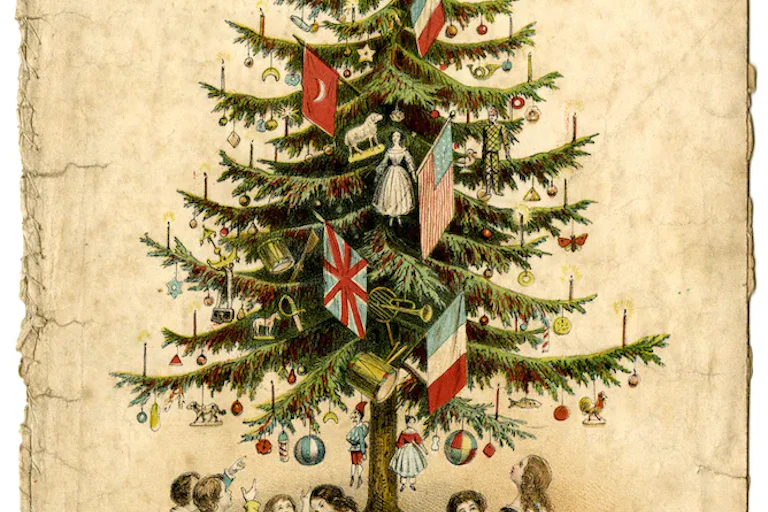 Sebuah gambar tua dari Pohon Natal