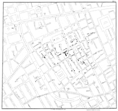 Old street map of London
