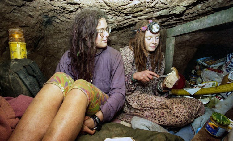 Women in tunnel