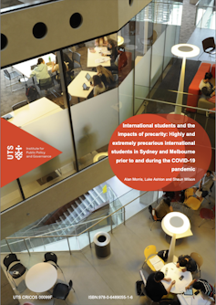 Cover of report on international students and the impacts of precarity