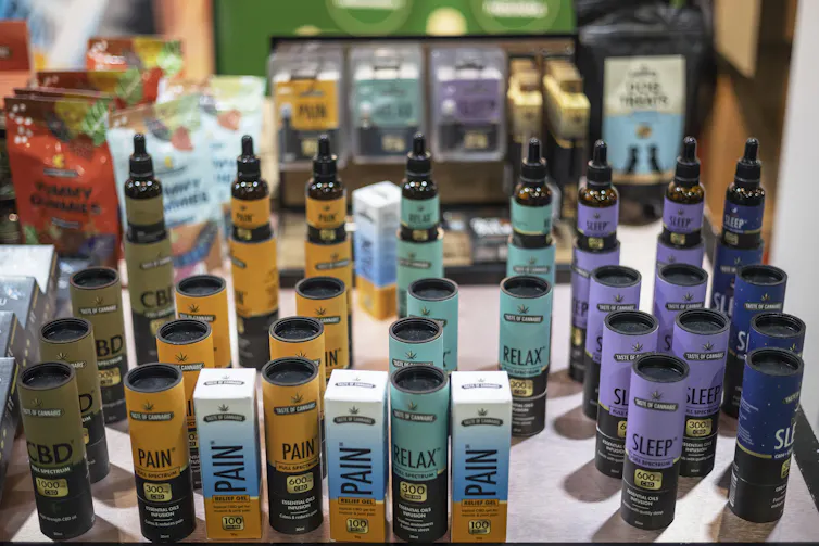 Photo de produits commerciaux contenant du CBD