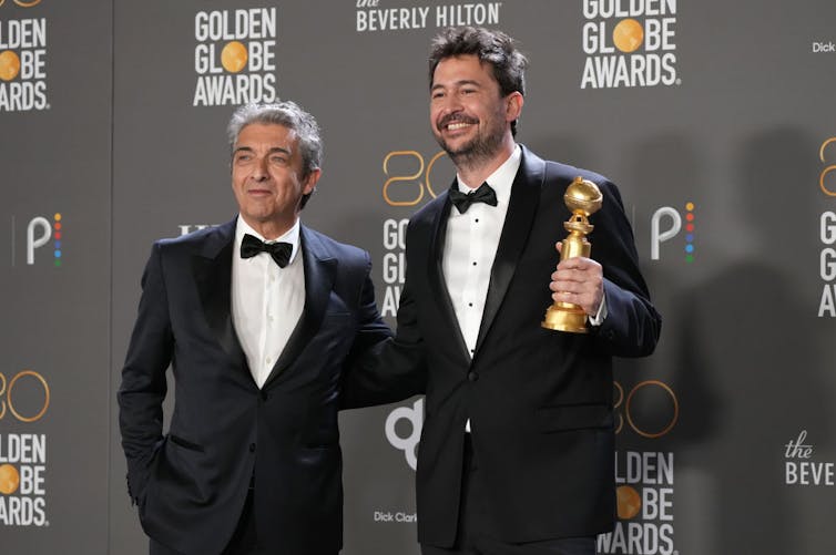 Photo from the Golden Globes winners' speech