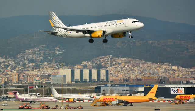 Vue de l'aéroport de Barcelone en Espagne.
