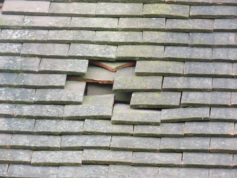 Roof missing tiles