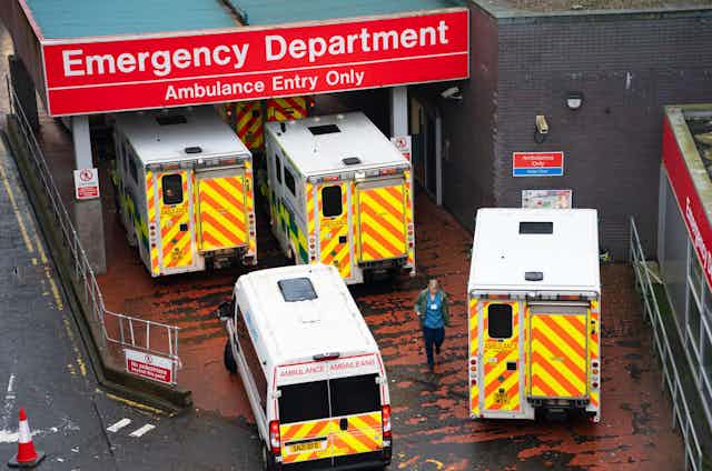 Ambulances queueing outside A&E