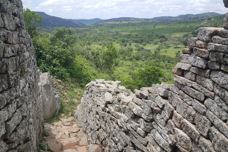 Landscape seen from ruins of stone walls