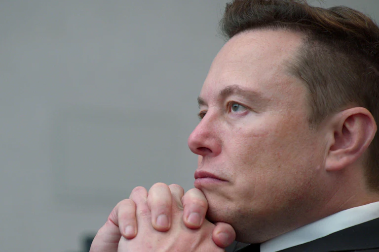 Elon Musk looking pensive