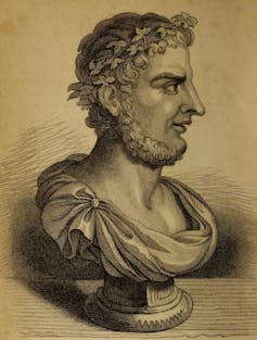 Pencil portrait of a bust of Juvenal.