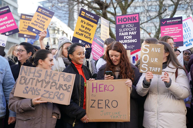 Women striking.