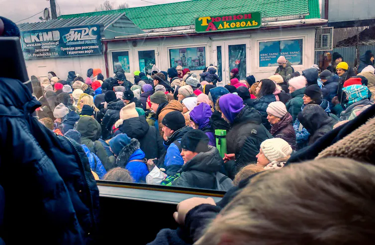A crowd of people.