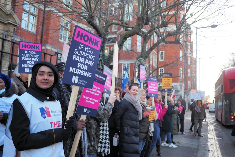 Nurses in England, Wales and Northern Ireland go on strike on in an ongoing dispute with the government about pay and concerns. London, December 20th 2022.